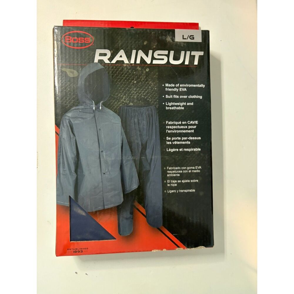 boss Gray 2 pc rainsuit NIB